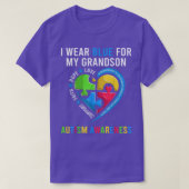 Grootma opa Autism Heart T-shirt I Draag blauw voo (Design voorkant)
