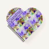 Grootma Paarse Bloem Violas Waterverf Notitieboek (Voorkant)