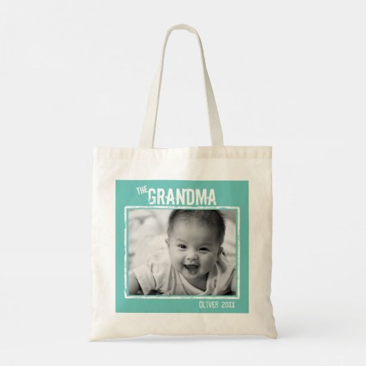 Grootma - Persoonlijke foto en naam Tote Bag (Achterkant)