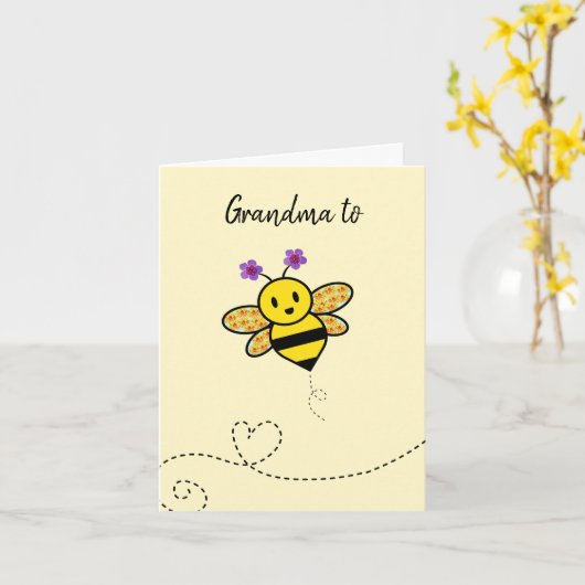 Grootma to Bee Gefeliciteerd met uw gelukkig nieuw Kaart (Gele Bloem)