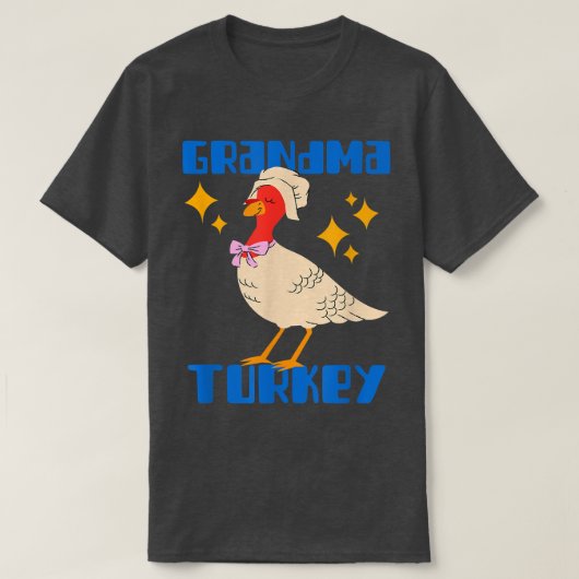 Grootma Turkey Happy Thanksgiving Matching Turkey T-shirt (Design voorkant)