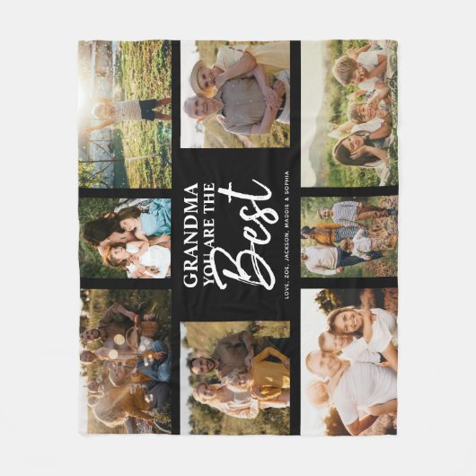 Grootma U bent de beste moderne fotocollage Fleece Deken (Voorkant)