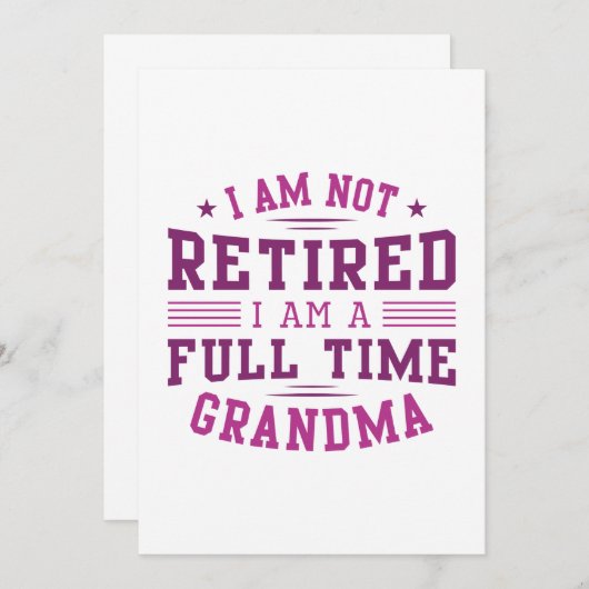 Grootma voor voltijds bedankkaart (Voorkant / Achterkant)