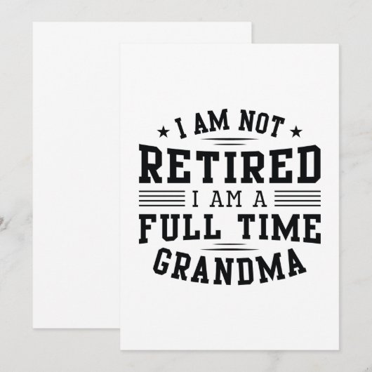 Grootma voor voltijds bedankkaart (Voorkant / Achterkant)