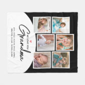 Grootma We houden van je 6 Foto Script Black Fleece Deken (Voorkant (Horizontaal))