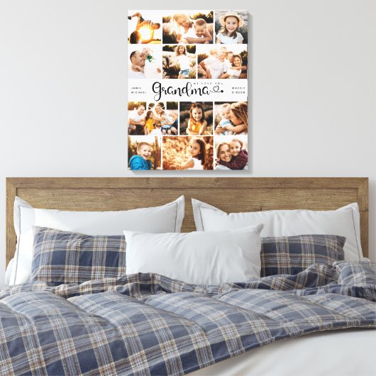 Grootma We houden van je hart Moderne fotocollage Canvas Afdruk (Insitu (Slaapkamer))