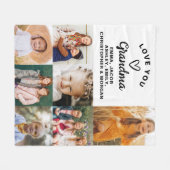 Grootma We houden van je hart Moderne fotocollage Fleece Deken (Voorkant (Horizontaal))