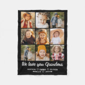 Grootma We houden van je hart Moderne fotocollage Fleece Deken (Voorkant)