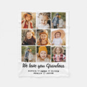 Grootma We houden van je hart Moderne fotocollage Fleece Deken (Voorkant)