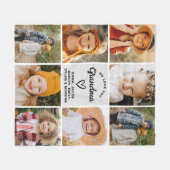 Grootma We houden van je hart Moderne fotocollage Fleece Deken (Voorkant (Horizontaal))