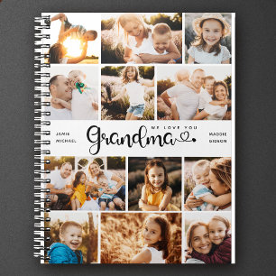 Grootma We houden van je hart Moderne fotocollage Notitieboek