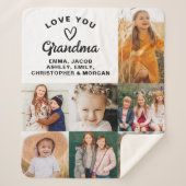 Grootma We houden van je hart Moderne fotocollage Sherpa Deken (Voorkant)