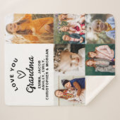 Grootma We houden van je hart Moderne fotocollage Sherpa Deken (Voorkant (horizontaal))