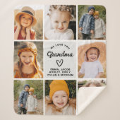Grootma We houden van je hart Moderne fotocollage Sherpa Deken (Voorkant)