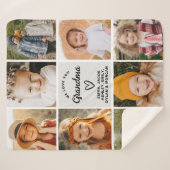 Grootma We houden van je hart Moderne fotocollage Sherpa Deken (Voorkant (horizontaal))