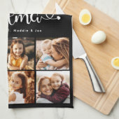 Grootma We houden van je hart Moderne fotocollage Theedoek (Quarter Fold)