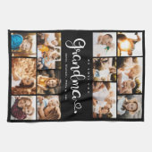 Grootma We houden van je hart Moderne fotocollage Theedoek (Horizontaal)