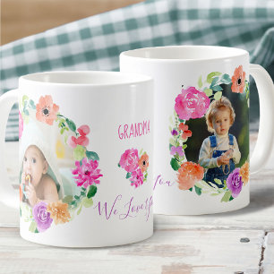 Grootma We houden van je Waterverf Floral Wreatfot Koffiemok