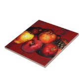 Grootmaanbollen van appels, Tegel-rood Tegeltje (Zijkant)