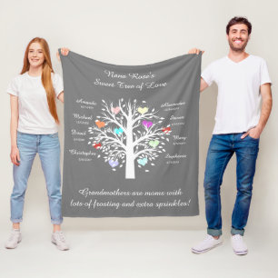 Grootmabomen (harten), witte/grijze 8 namen en dat fleece deken