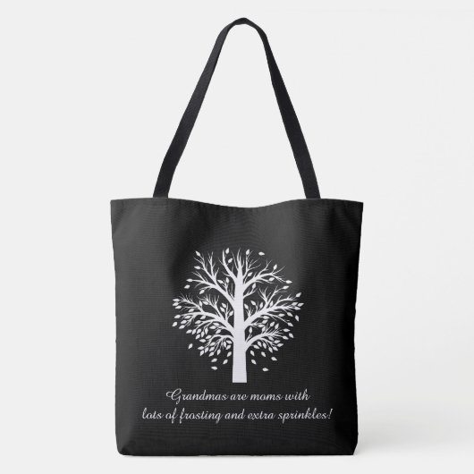 Grootmabomen (vogels), aangepaste namen/datums tote bag (Achterkant)