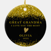 Grootmafoto Black Gold Merry kerst  Keramisch Ornament (Achterkant)