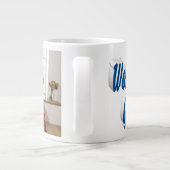 Grootmafoto zee blauwe typografie grote koffiekop (Achterkant)