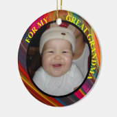 Grootmafotocadeau, Label en versiering Keramisch Ornament (Links)