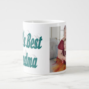 Grootmafotografie groene typografie grote koffiekop