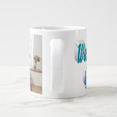 Grootmafotosky blauwe typografie Moederdag Grote Koffiekop (Achterkant)