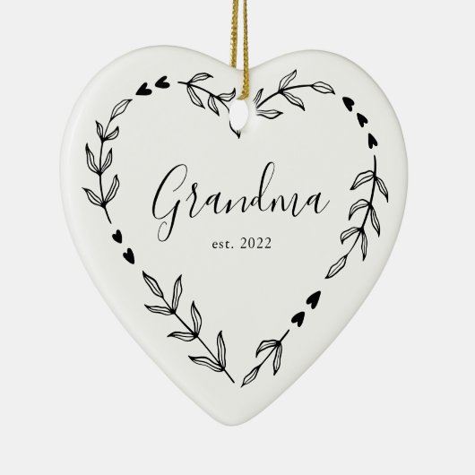 Grootmajaar Est Kerstmis Keramisch Ornament (Rechts)