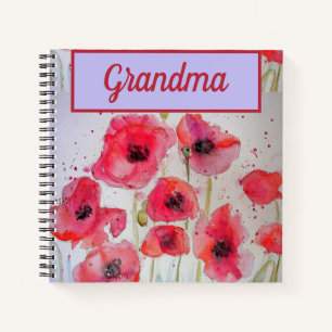 Grootmakerij Poppy Red Flower Waterverf Art Notitieboek