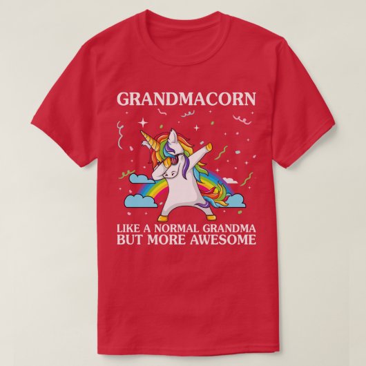 Grootmakreel als een normale oma eenhoorn grappig  t-shirt (Design voorkant)