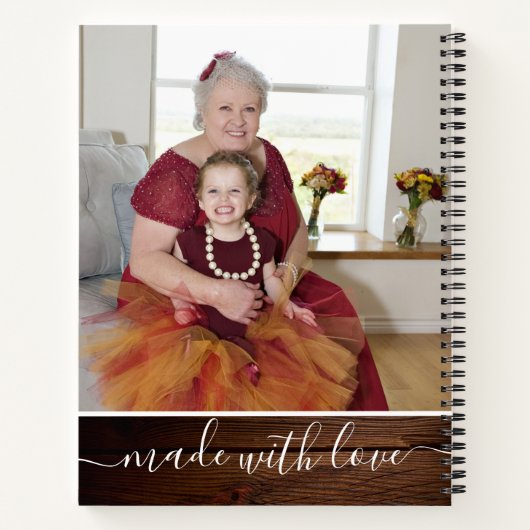 Grootma's Best Recipes Rustic Wood Photo Cookbook Notitieboek (Achterkant)