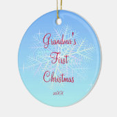 Grootma's eerste kerstboomschildertje keramisch ornament (Links)