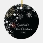 Grootma's eerste kerstboomschildertje keramisch ornament (Voorkant)