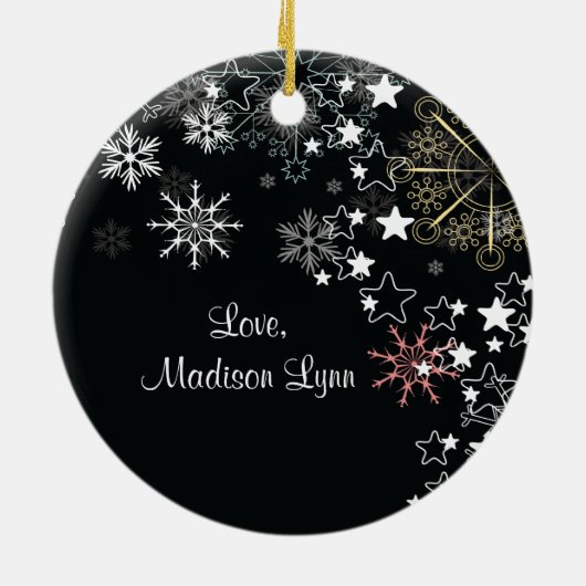 Grootma's eerste kerstboomschildertje keramisch ornament (Achterkant)