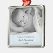 Grootma's eerste kerstfoto, speciaal gepersonalise metalen ornament (Links)