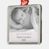 Grootma's eerste kerstfoto, speciaal gepersonalise metalen ornament (Links)