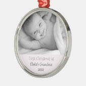 Grootma's eerste kerstman Persoonlijke foto Foto Metalen Ornament (Links)