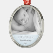 Grootma's eerste kerstman Persoonlijke foto Foto Metalen Ornament (Links)