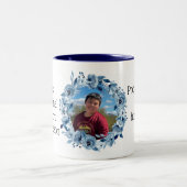 Grootma's emotionele steunpersoon Foto blauw Tweekleurige Koffiemok (Center)