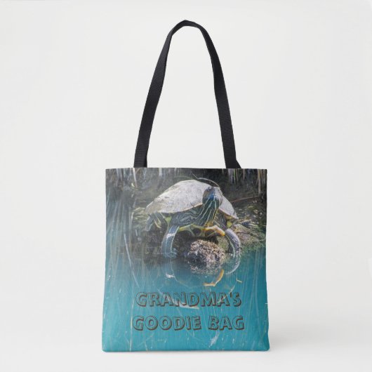 Grootma's Goodie Bag Unieke schildpad Dier Tote Bag (Voorkant)