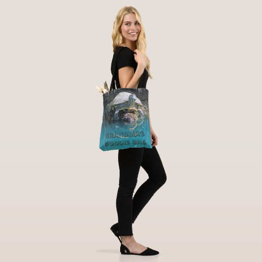 Grootma's Goodie Bag Unieke schildpad Dier Tote Bag (Op model)