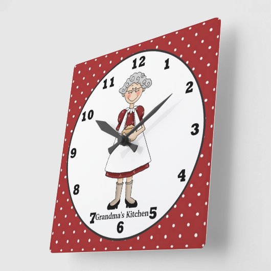 Grootma's Keukenmuurklok Vierkante Klok (Hoek)