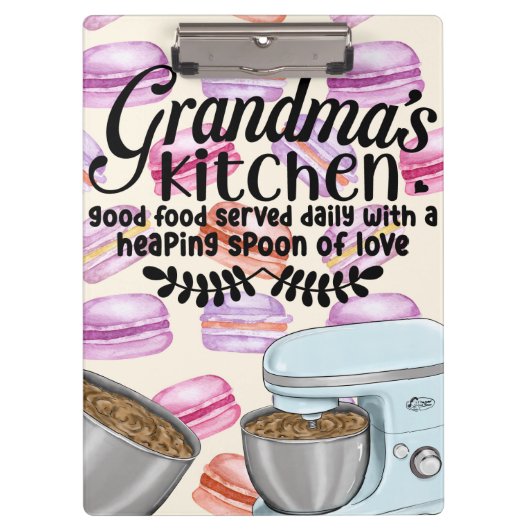 Grootma's Kitchen Good Food Served Daily with a He Klembord (Voorkant)