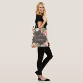 Grootma's Knitting Color Peach Waterverf Floral Tote Bag (Op model)
