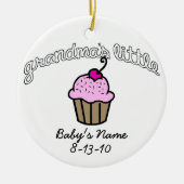 Grootma's Little Cupcake - Roze - Jouw naam Keramisch Ornament (Voorkant)
