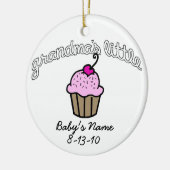 Grootma's Little Cupcake - Roze - Jouw naam Keramisch Ornament (Links)