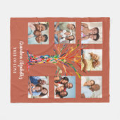Grootma's Seven Photo Collage Rust Fleece Deken (Voorkant (Horizontaal))
